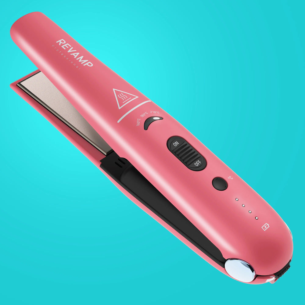 REVAMP Liberate Cordless Compact Ceramic Hair Straightener Pink