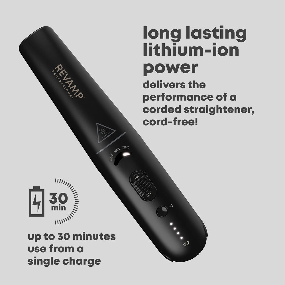 REVAMP Liberate Cordless Compact hair straightener with up to 30 minutes styling