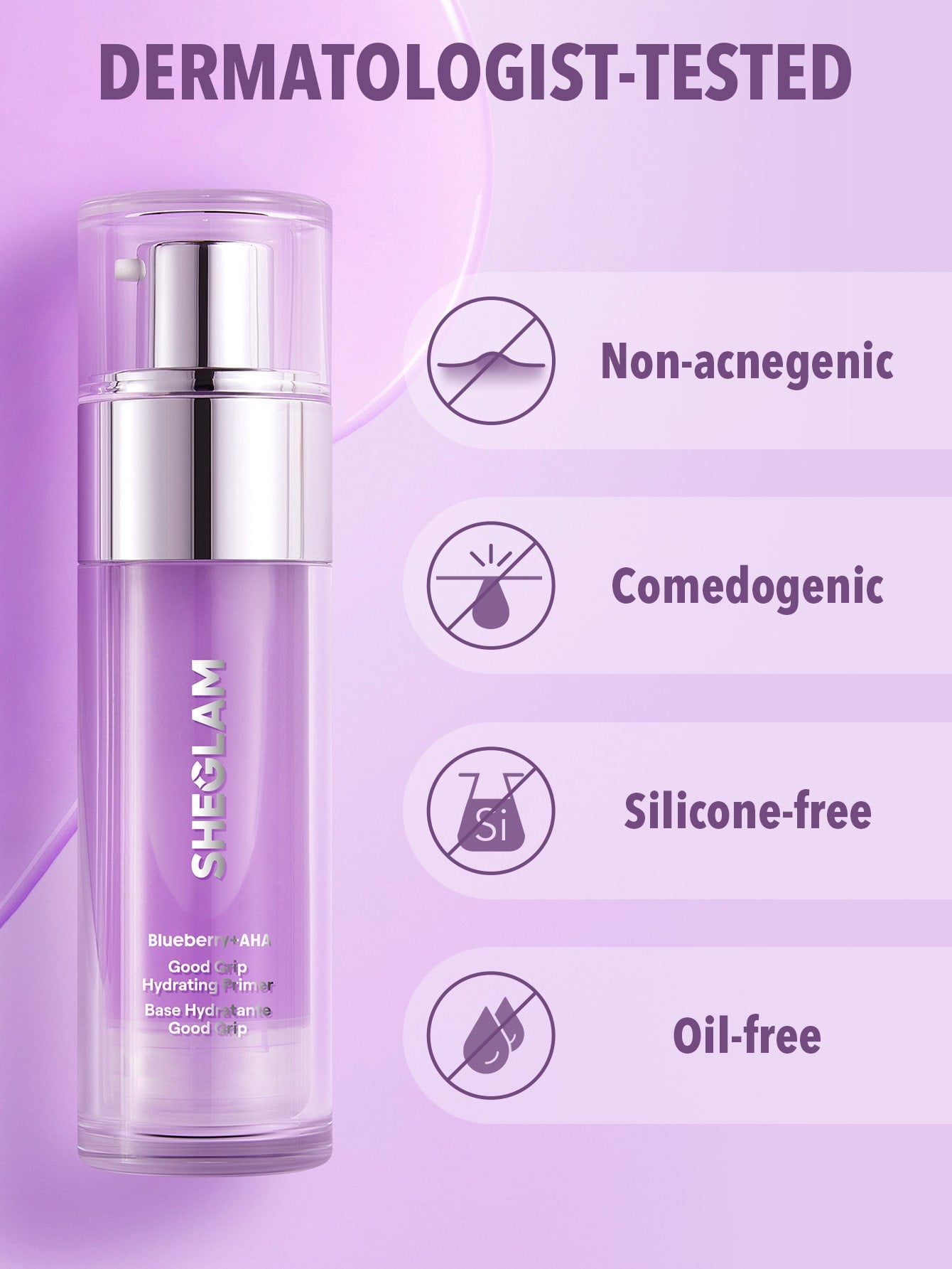 SHEGLAM - Good Grip Hydrating Primer Blueberry + AHA