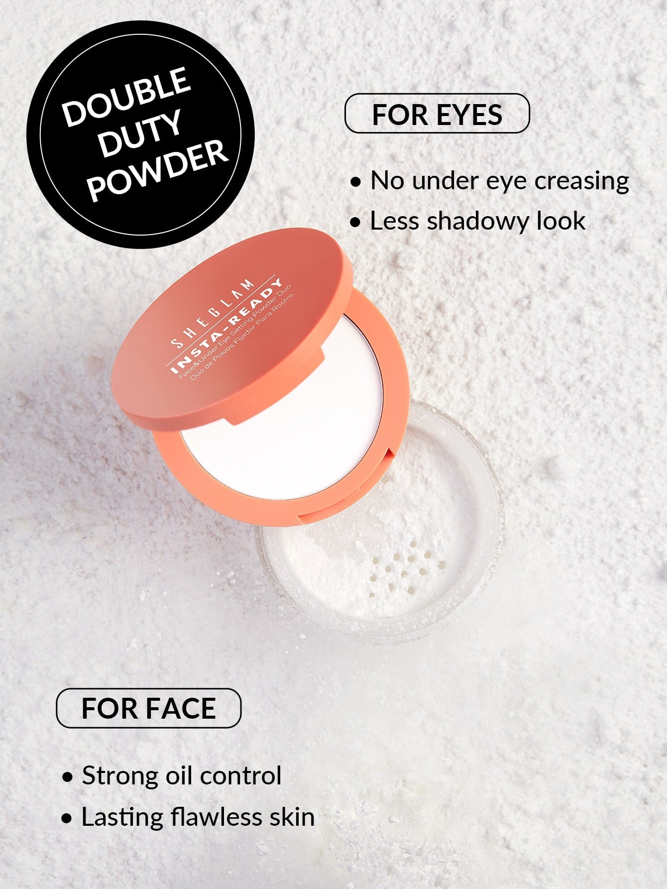 SHEGLAM - Insta-Ready Face & Under Eye Setting Powder Duo Translucent