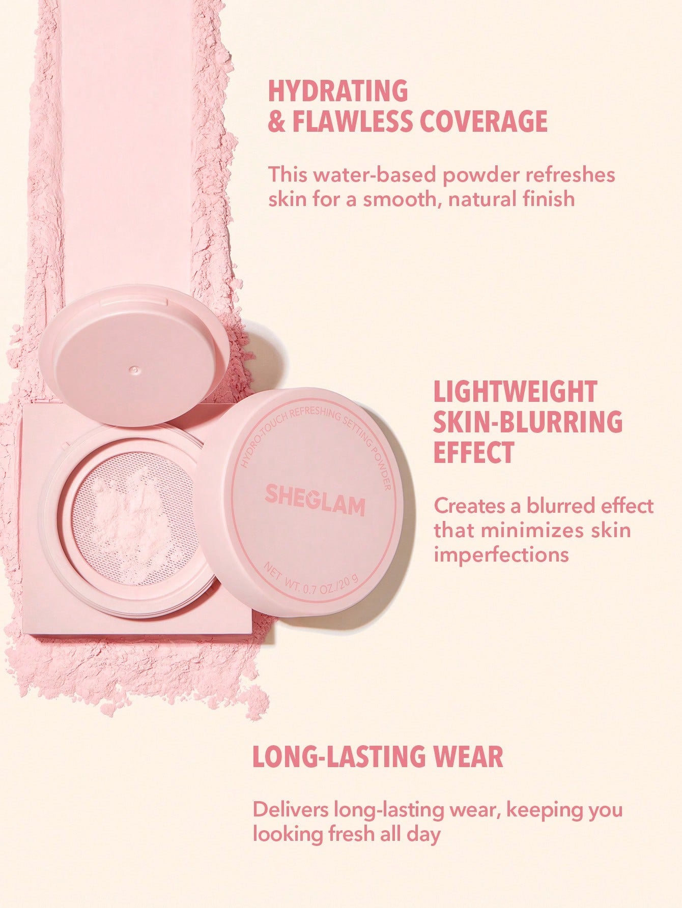 SHEGLAM - Hydro-Touch Refreshing Setting Powder Baby Pink
