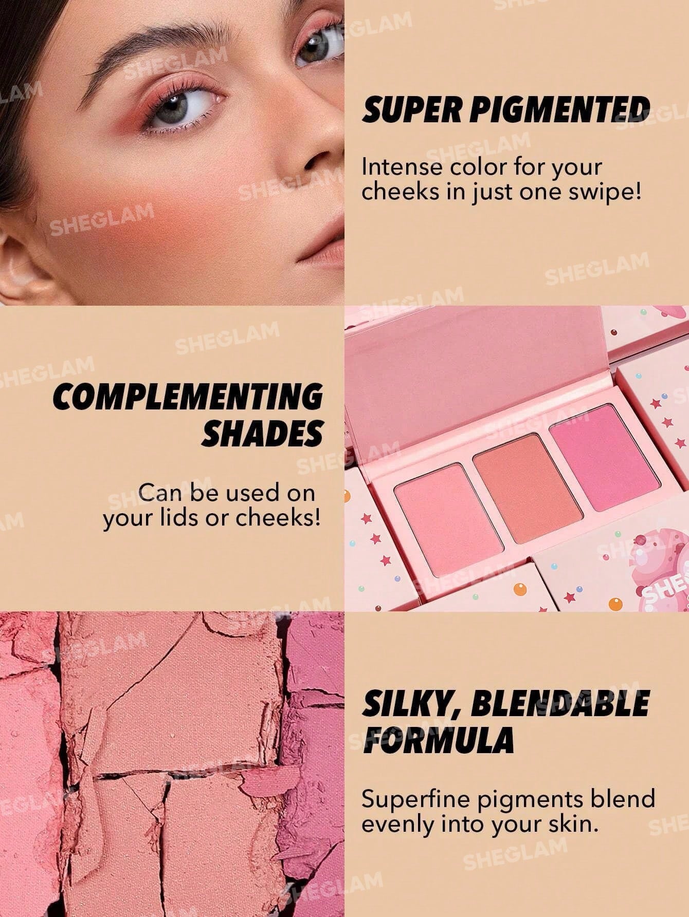 SHEGLAM - Sweet Cheeks Blush Trio Enamored