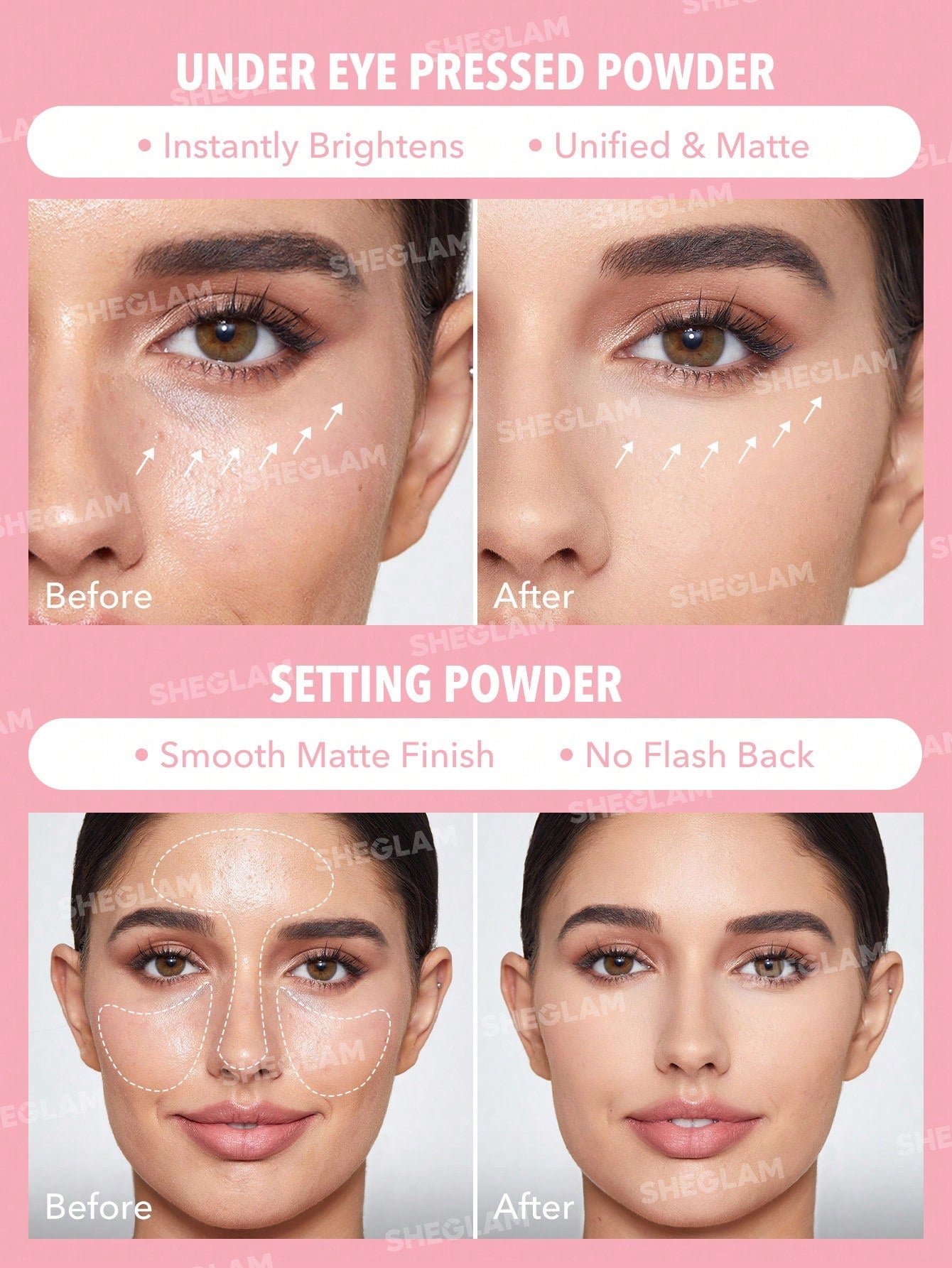 SHEGLAM - Insta-Ready Face & Under Eye Setting Powder Duo Bubblegum