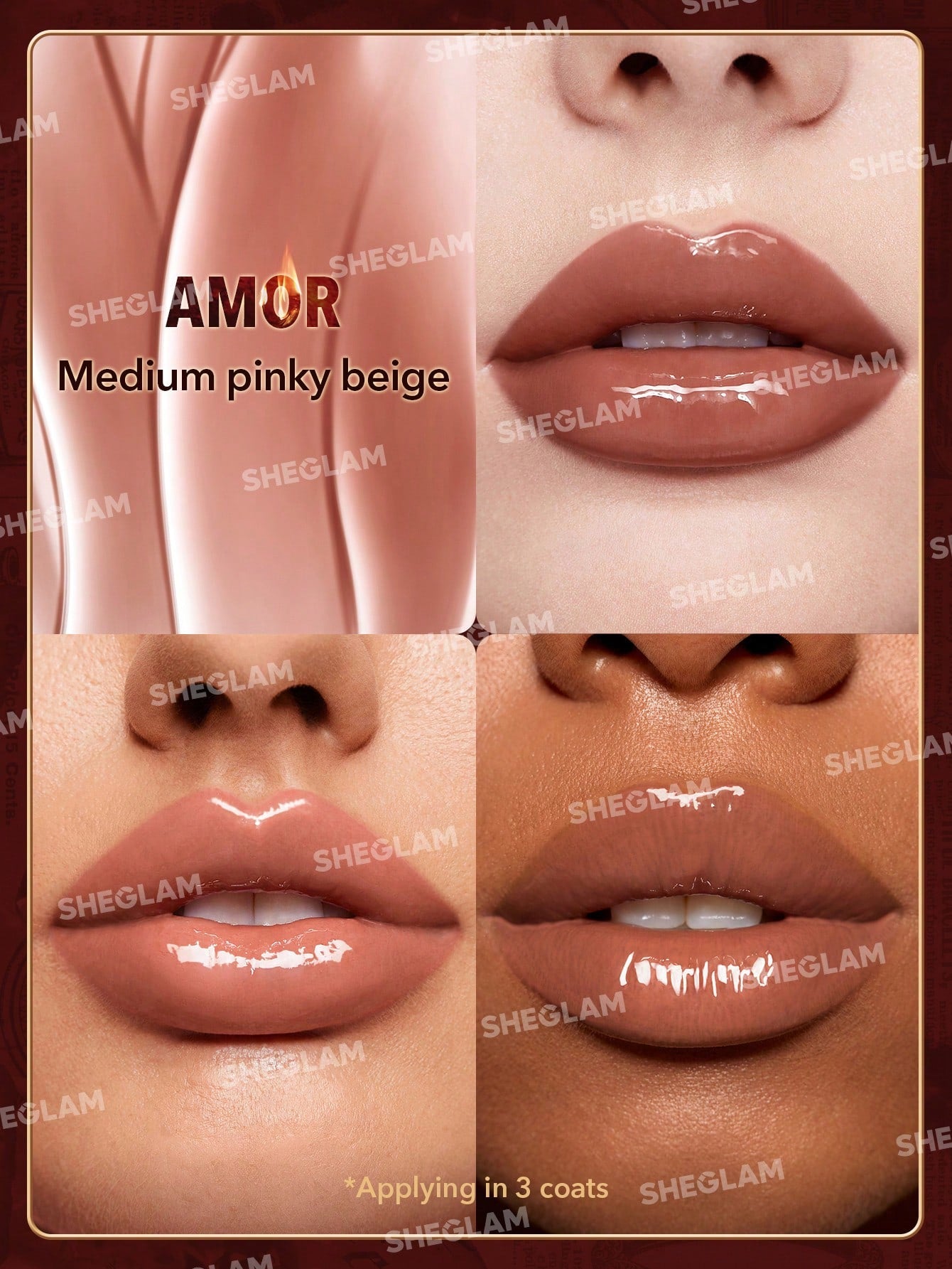 SHEGLAM - Ember Rose Immortal Love Nourishing Lip Gloss-Amor Amor