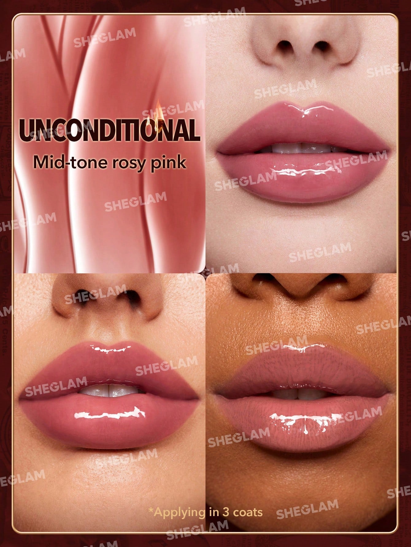 شيغلام - Ember Rose Immortal Love Nourishing Lip Gloss-Unconditional