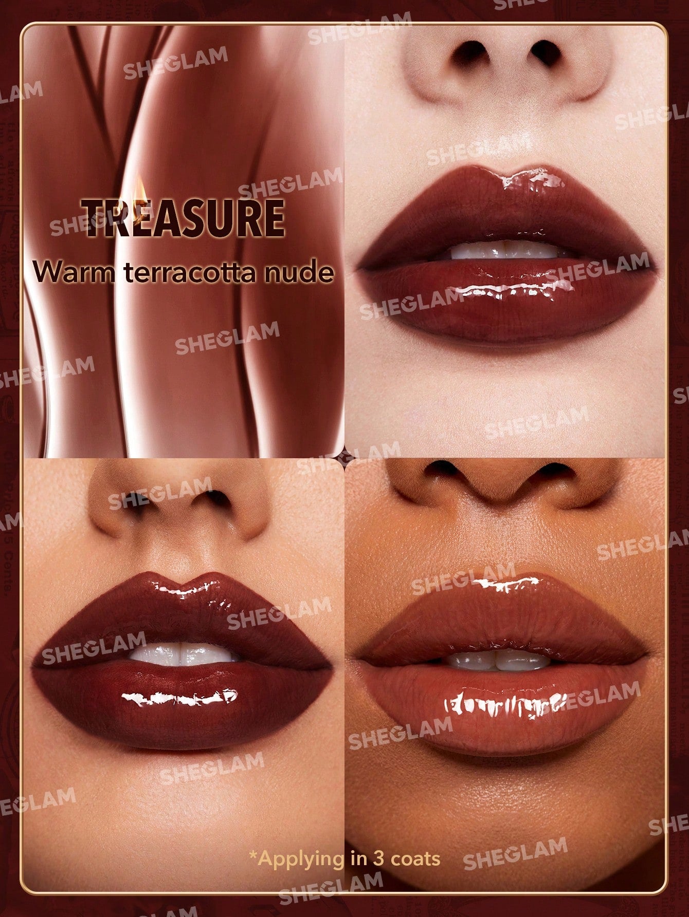 SHEGLAM - Sheglam - Ember Rose Immortal Love Nourishing Lip Gloss-Treasure Treasure