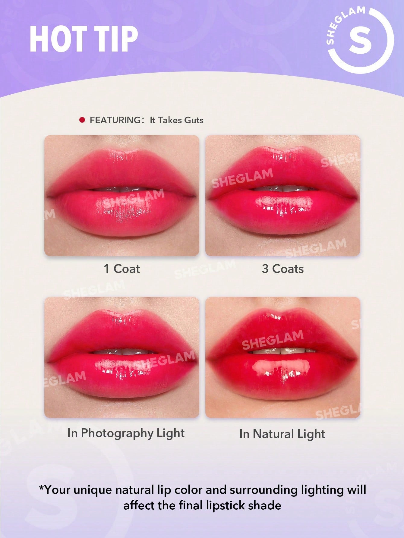 شيغلام - أحمر شفاه Shade Extension  شيغلام - أحمر شفاه عالي اللمعان ميرور كيس-Own Your Shine