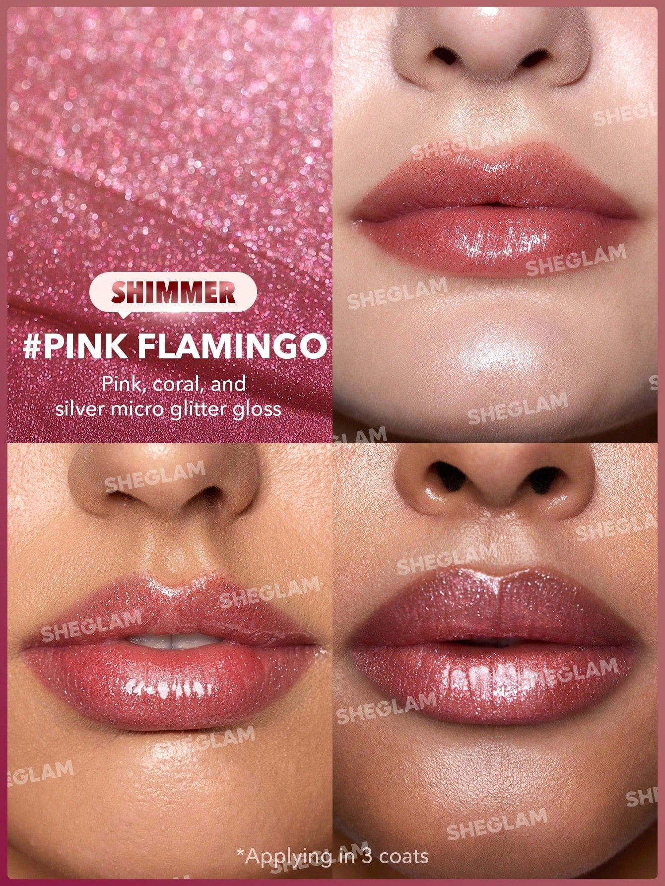 شيغلام - Pout-perfect Shimmer مكثف شفاه - Pink flamingo
