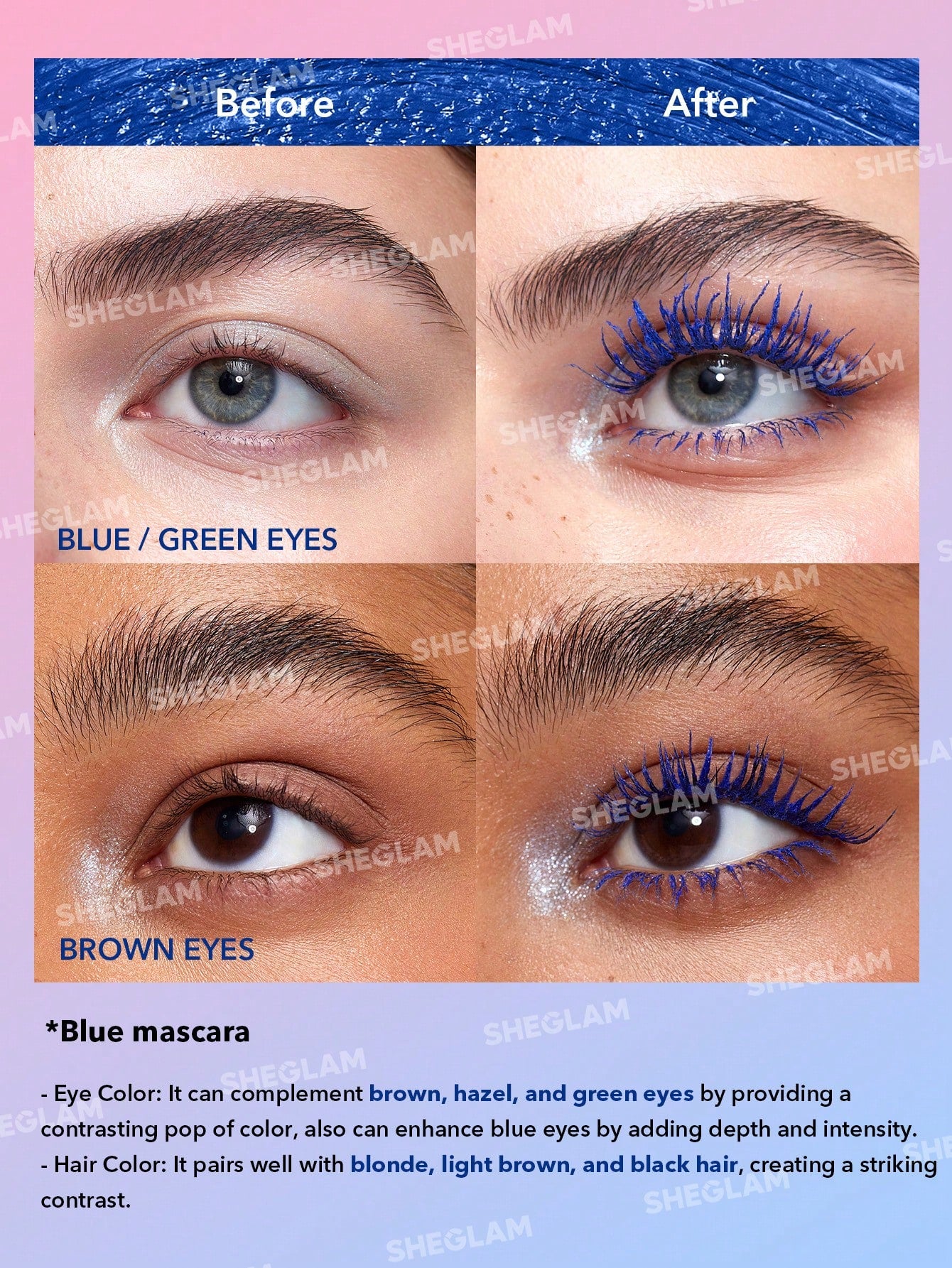 شيغلام - All-In-One Volum & Lngth ماسكارا مقاوم للماء Blue