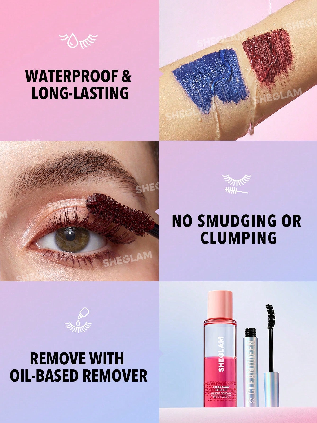 SHEGLAM - All-In-One Volume & Length Mascara Waterproof Burgundy