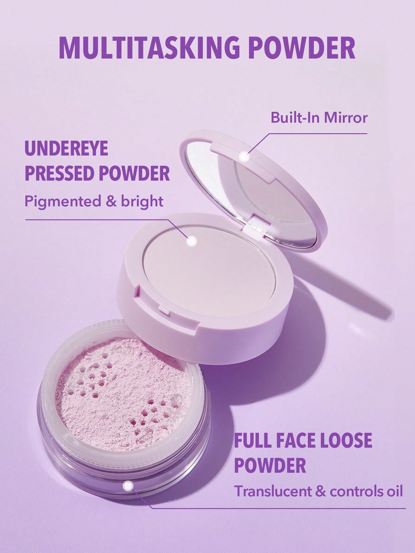 SHEGLAM - Insta-Ready Face & Under Eye Setting Powder Duo Taro