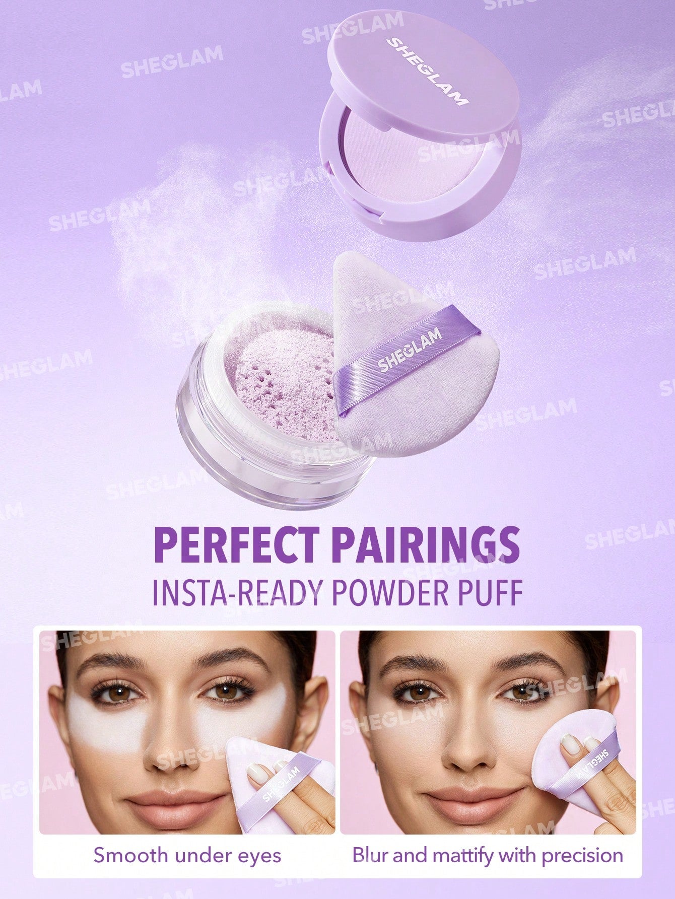 SHEGLAM - Insta-Ready Face & Under Eye Setting Powder Duo Taro