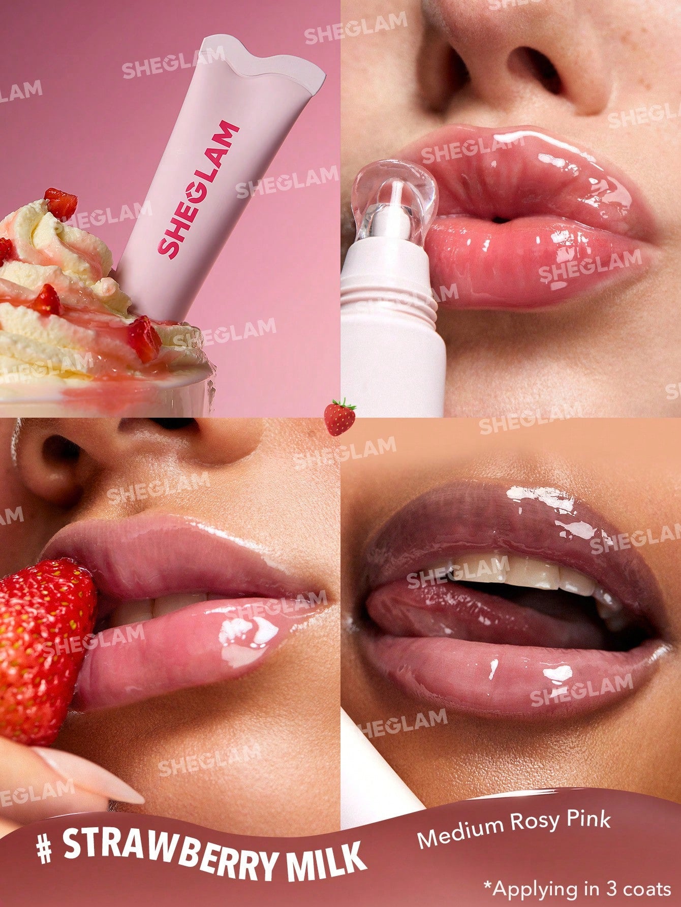 SHEGLAM - Crystal Glaze Moisturizing Lip Care Strawberry Milk