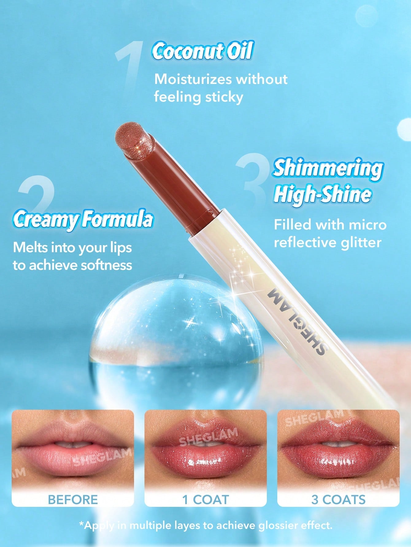 شيغلام - Pout-perfect Shimmer مكثف شفاه - Pink flamingo