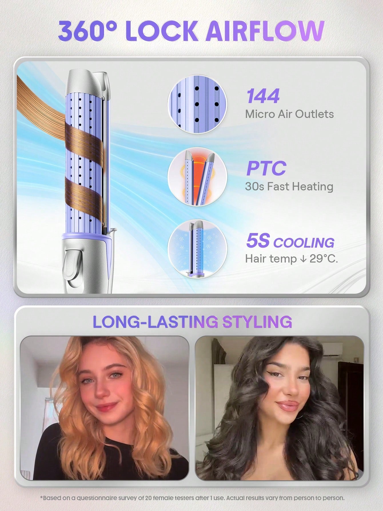 SHEGLAM - Cool Lock Airflow Styler Silver / US Plug