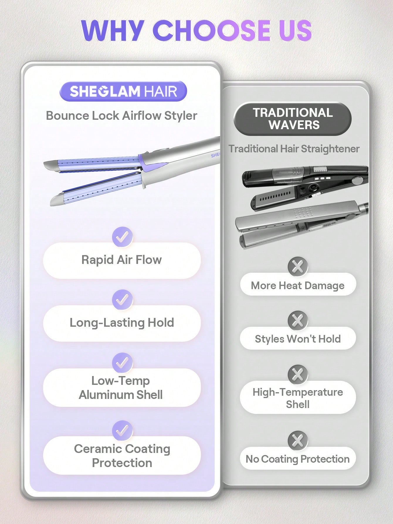 SHEGLAM - Cool Lock Airflow Styler Silver / US Plug