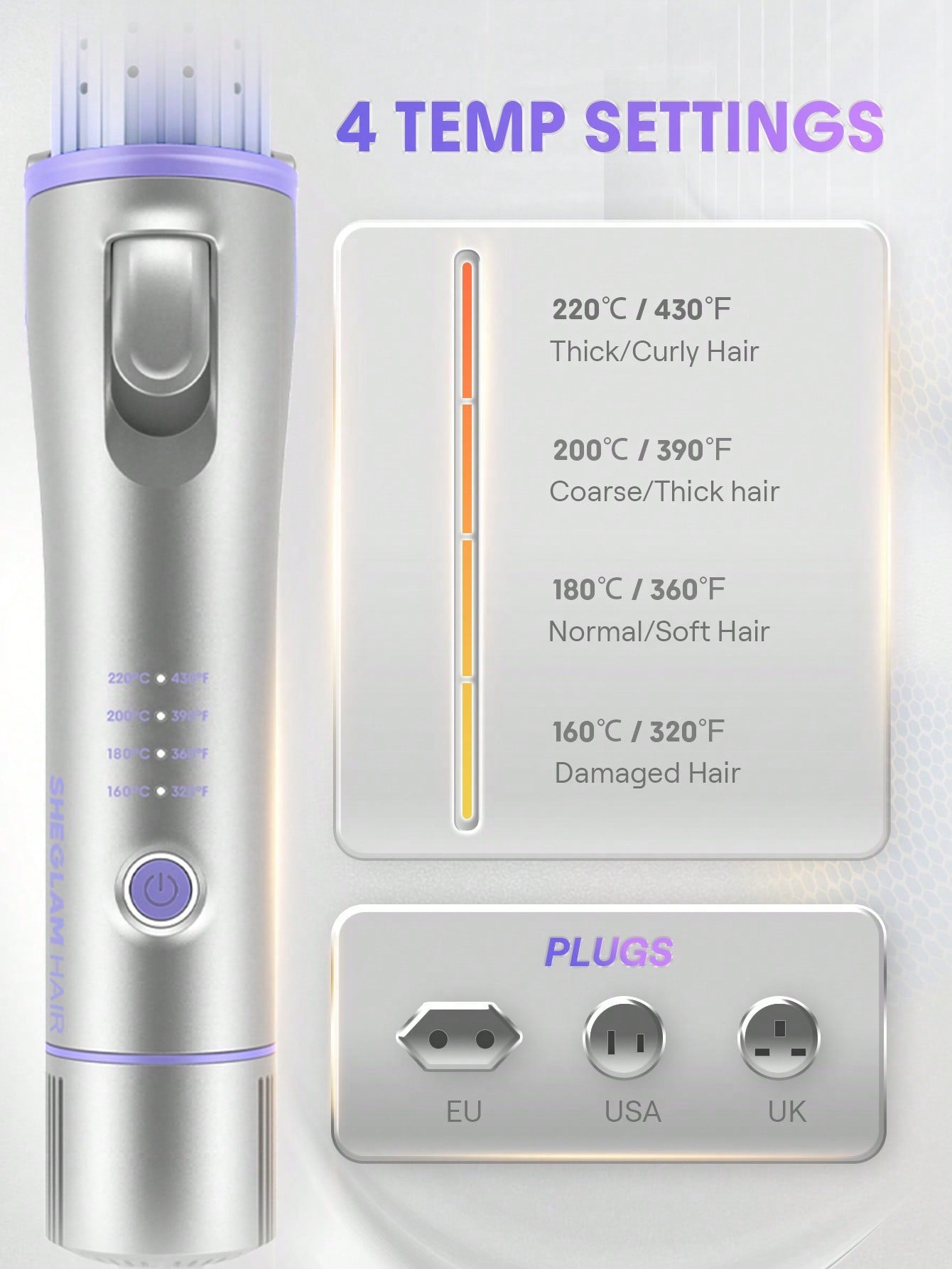 SHEGLAM - Cool Lock Airflow Styler Silver / US Plug