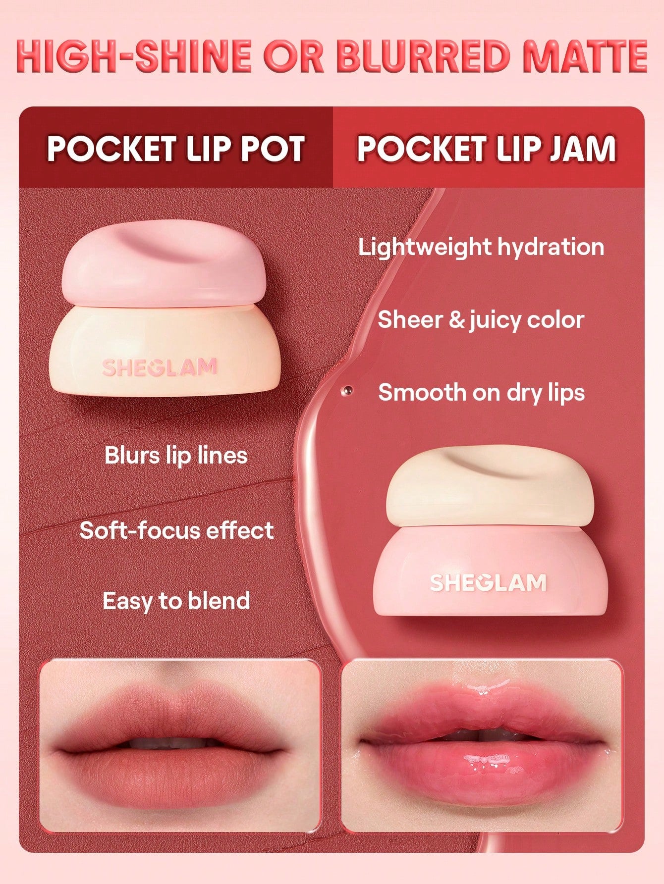 SHEGLAM - Bounce Putty Pocket Lip Pot Tomato Tango