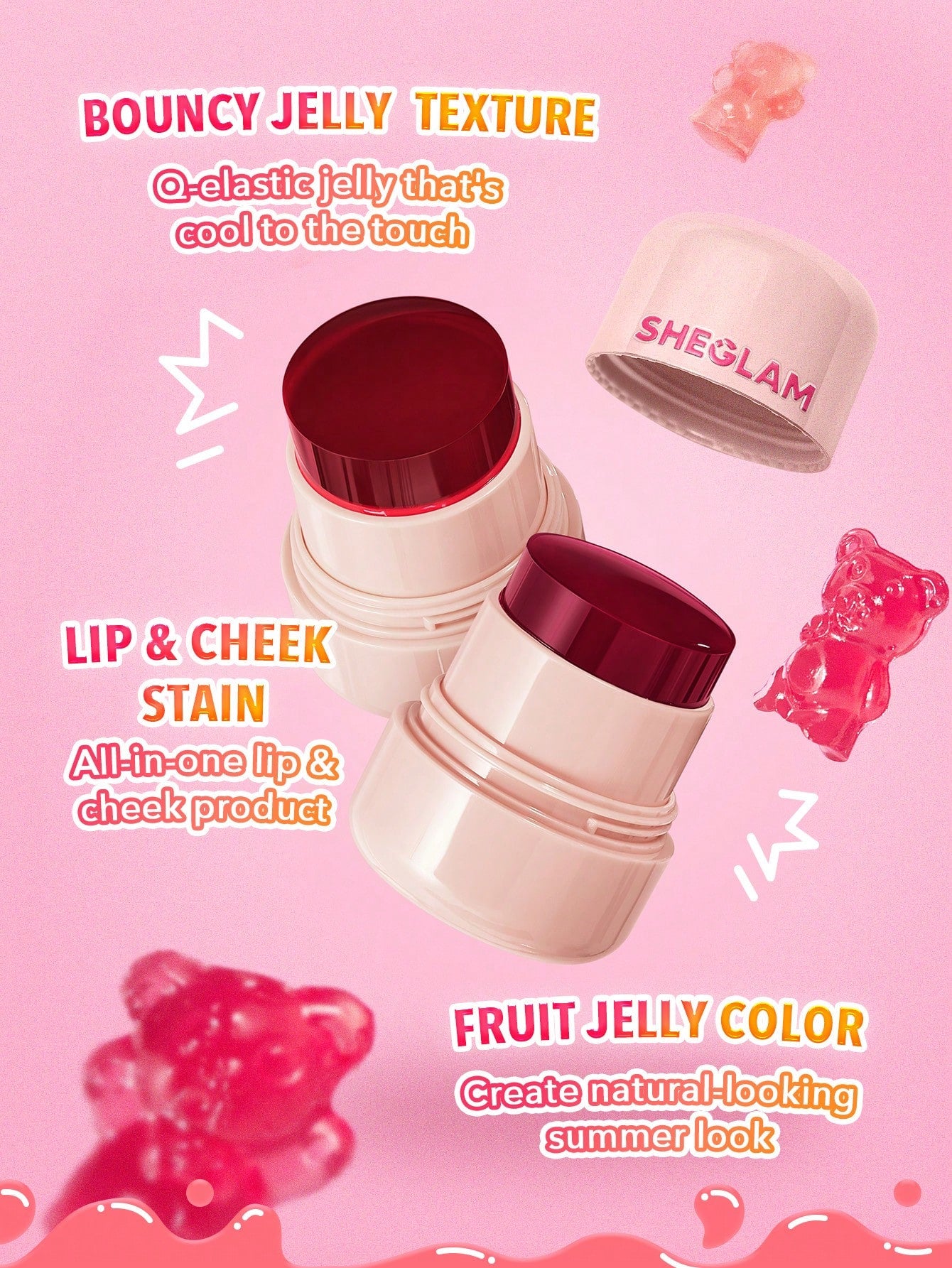 SHEGLAM - Jelly-Licious Hydrating Lip & Blush Tint-Coucou Coucou