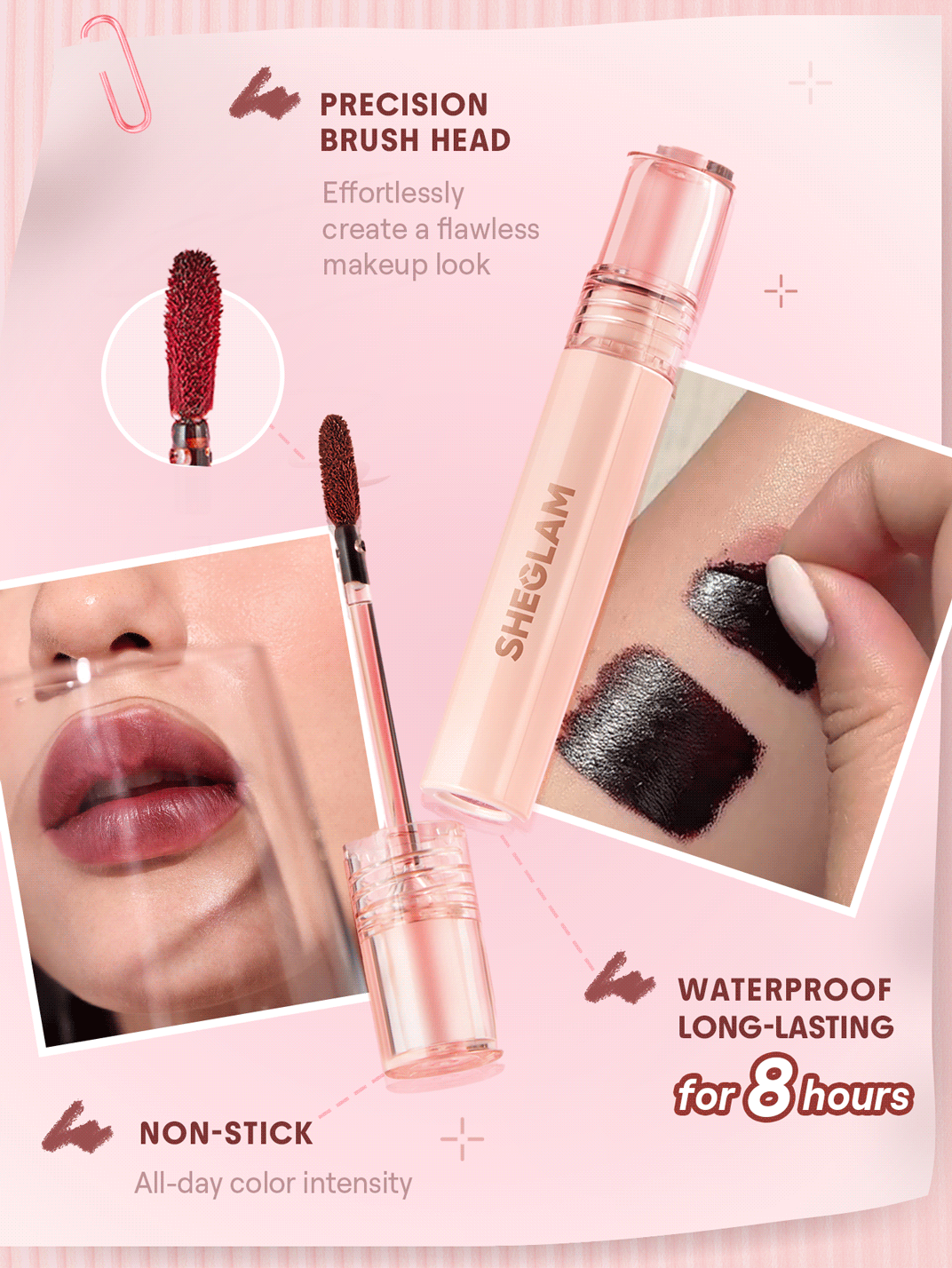 SHEGLAM - Fall In Line Peel Off Lip Liner Stain-Brownie Points Brownie Points