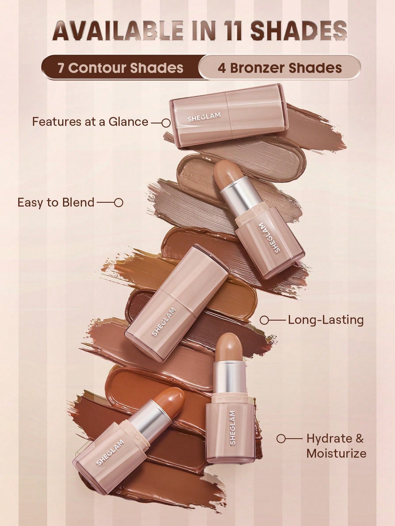 SHEGLAM - Buttery Buff Contour & Bronzer Stick 10 Warm Honey