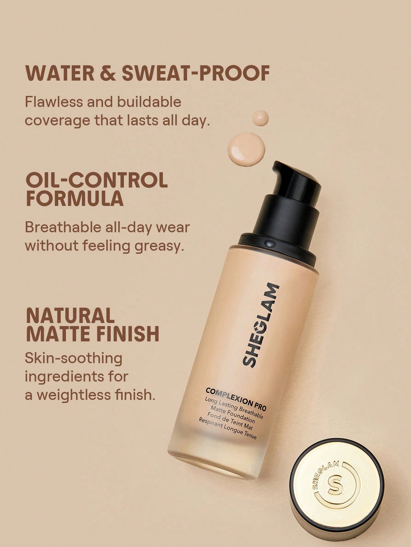 SHEGLAM - Sheglam - Complexion Pro Long Lasting Breathable Matte Foundation Sand Sand