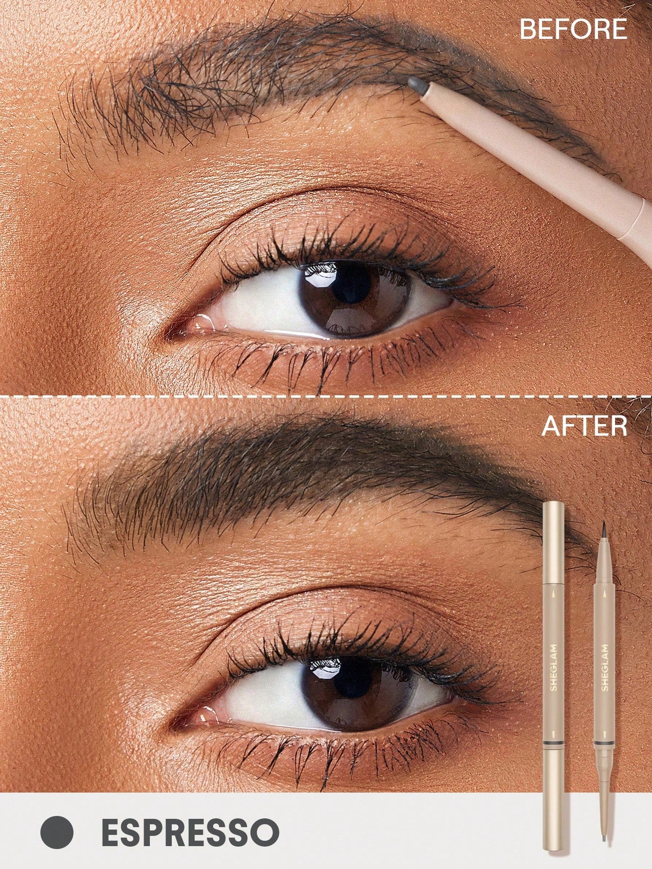 SHEGLAM - Brows On Demand 2-in-1 Brow Pencil-Espresso Espresso