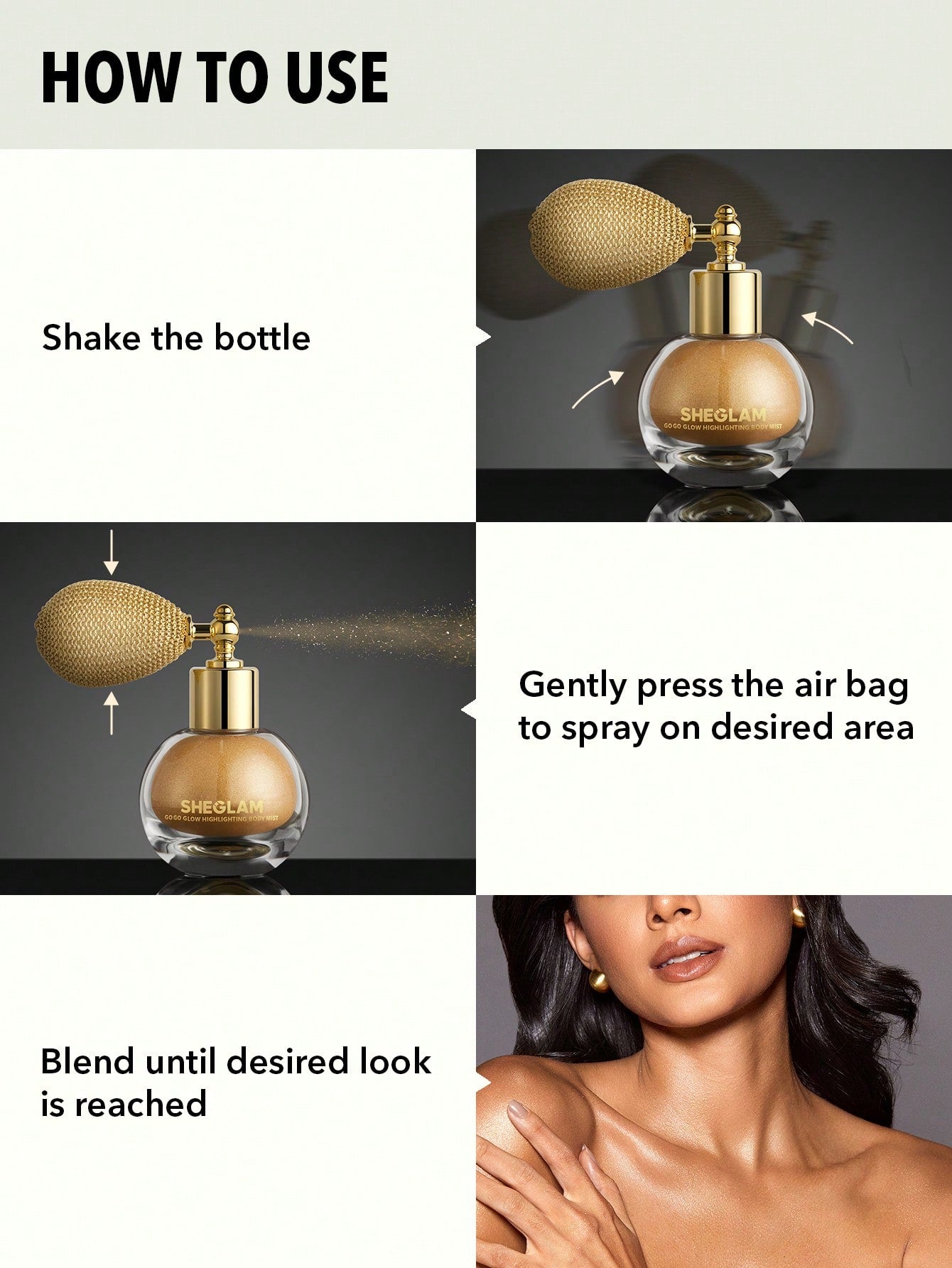 SHEGLAM - Go Go Glow Highlighting Body Mist Frosted Opal
