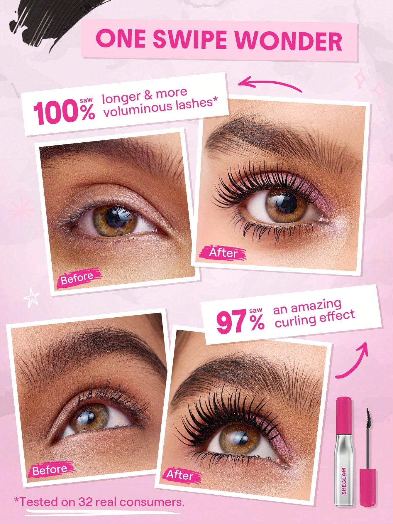 SHEGLAM - Lashlighter Up & Out Mascara Black