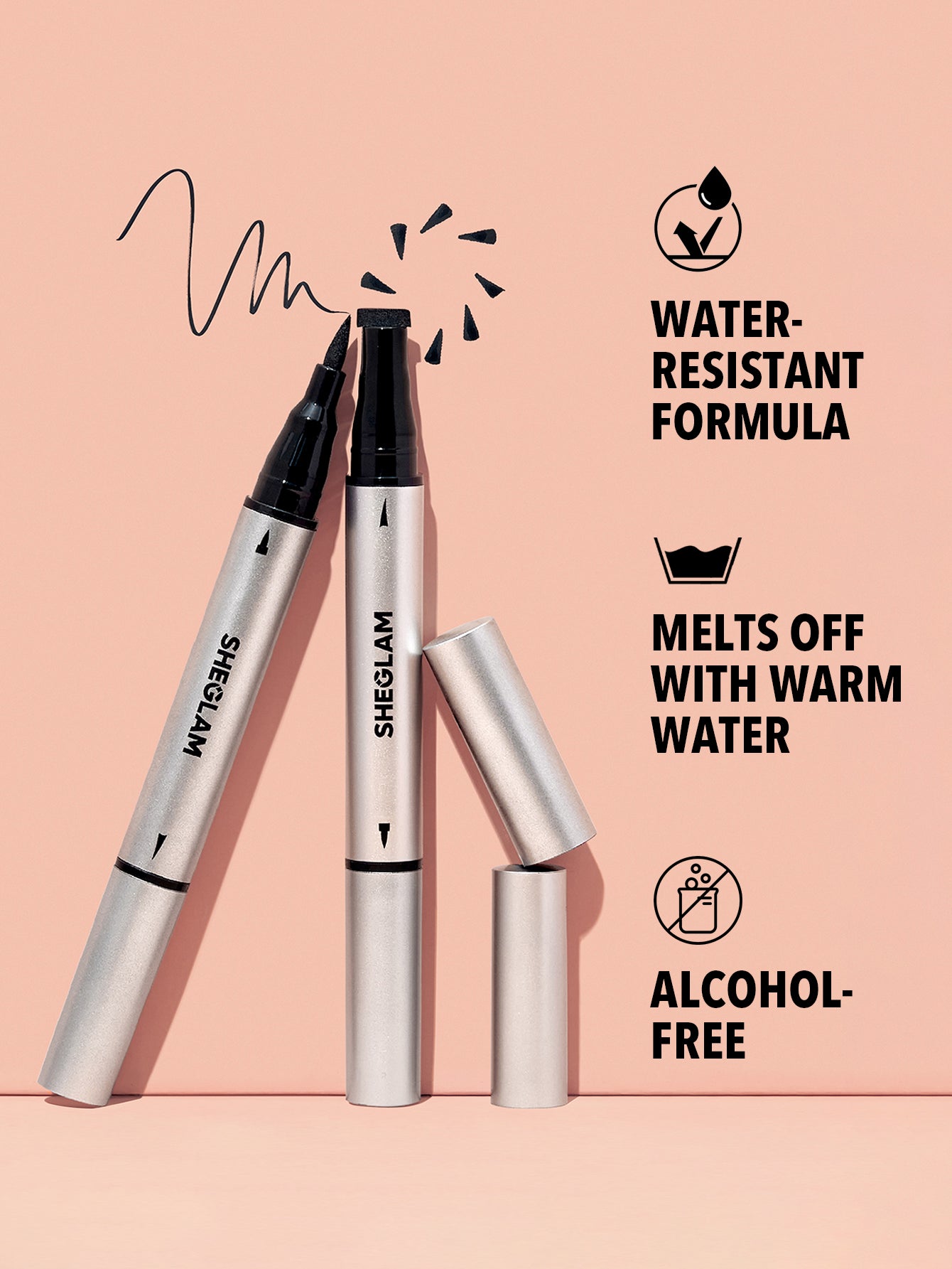 SHEGLAM - Wing It Waterproof Liner Duo-Black Black