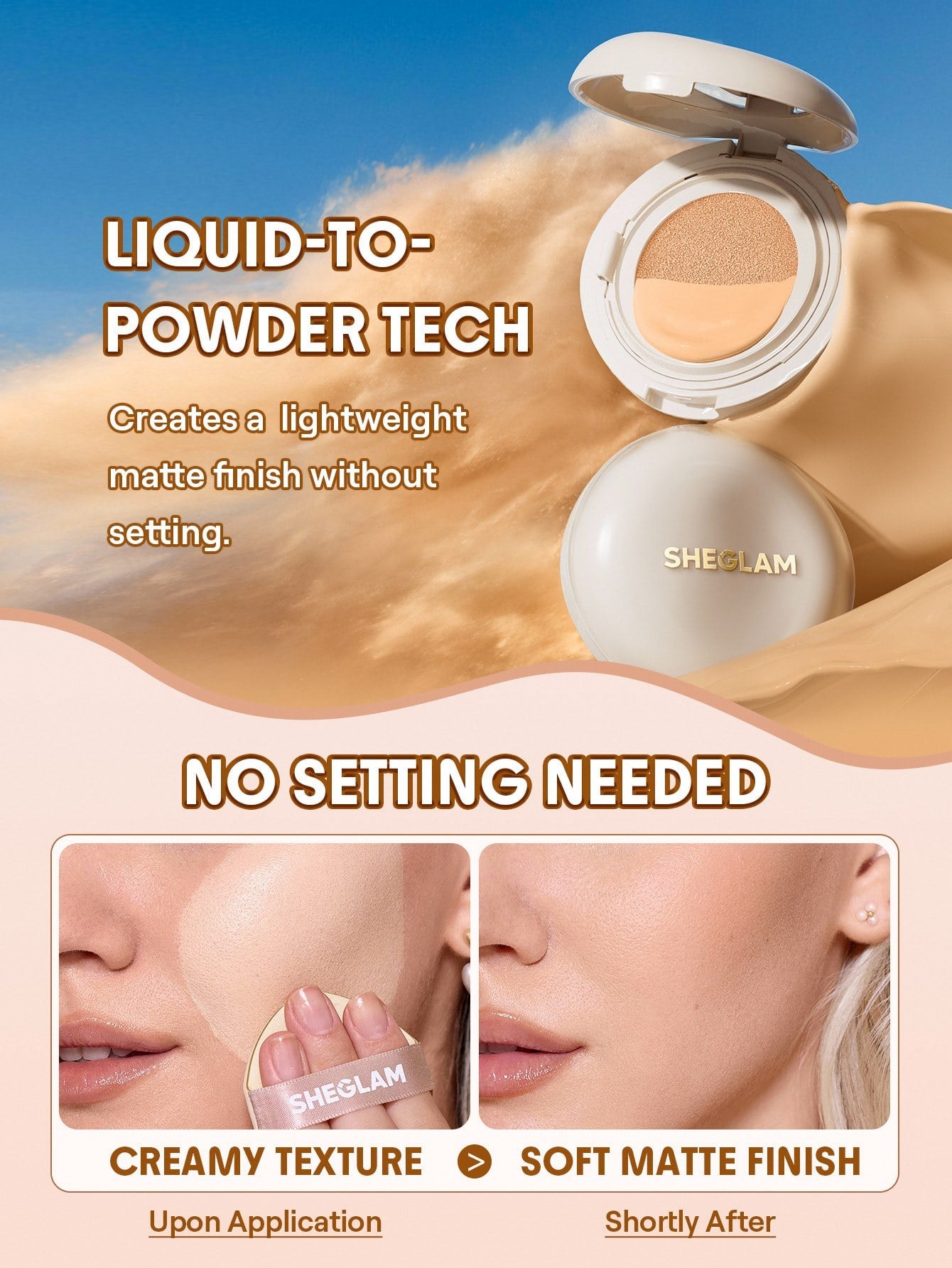 SHEGLAM - Lock & Go Long-Lasting Cushion Foundation Nude