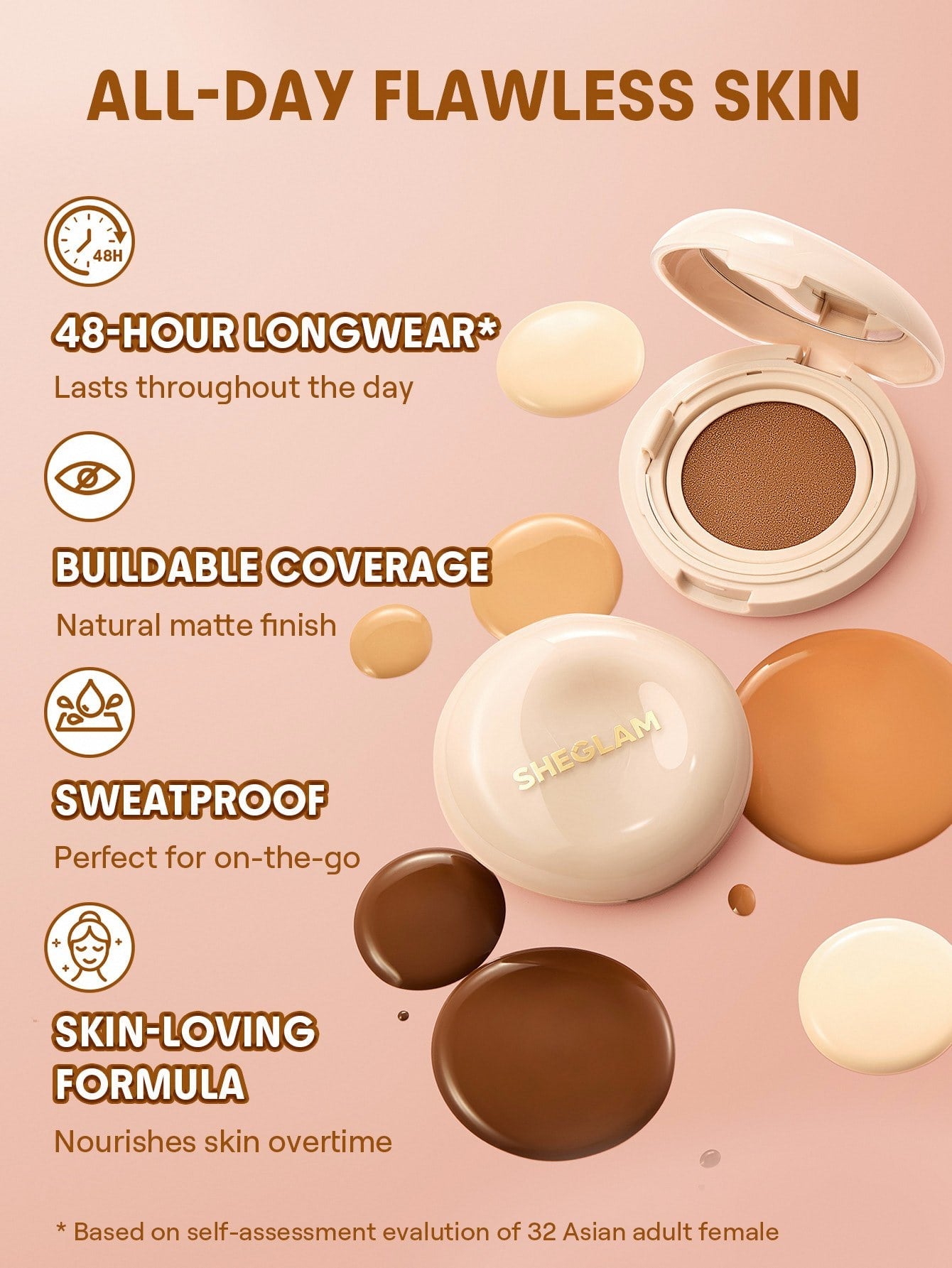 SHEGLAM - Lock & Go Long-Lasting Cushion Foundation Nude