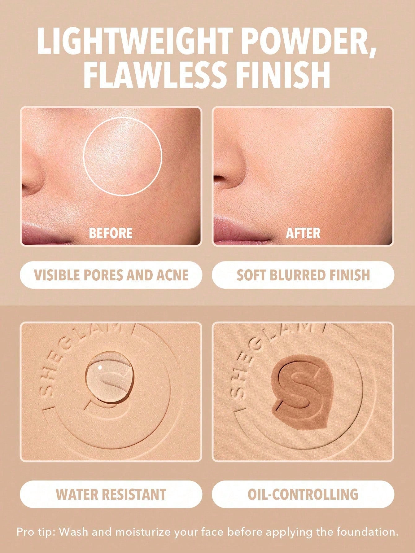 SHEGLAM - Skin-Focus High Coverage Powder Foundation Shell