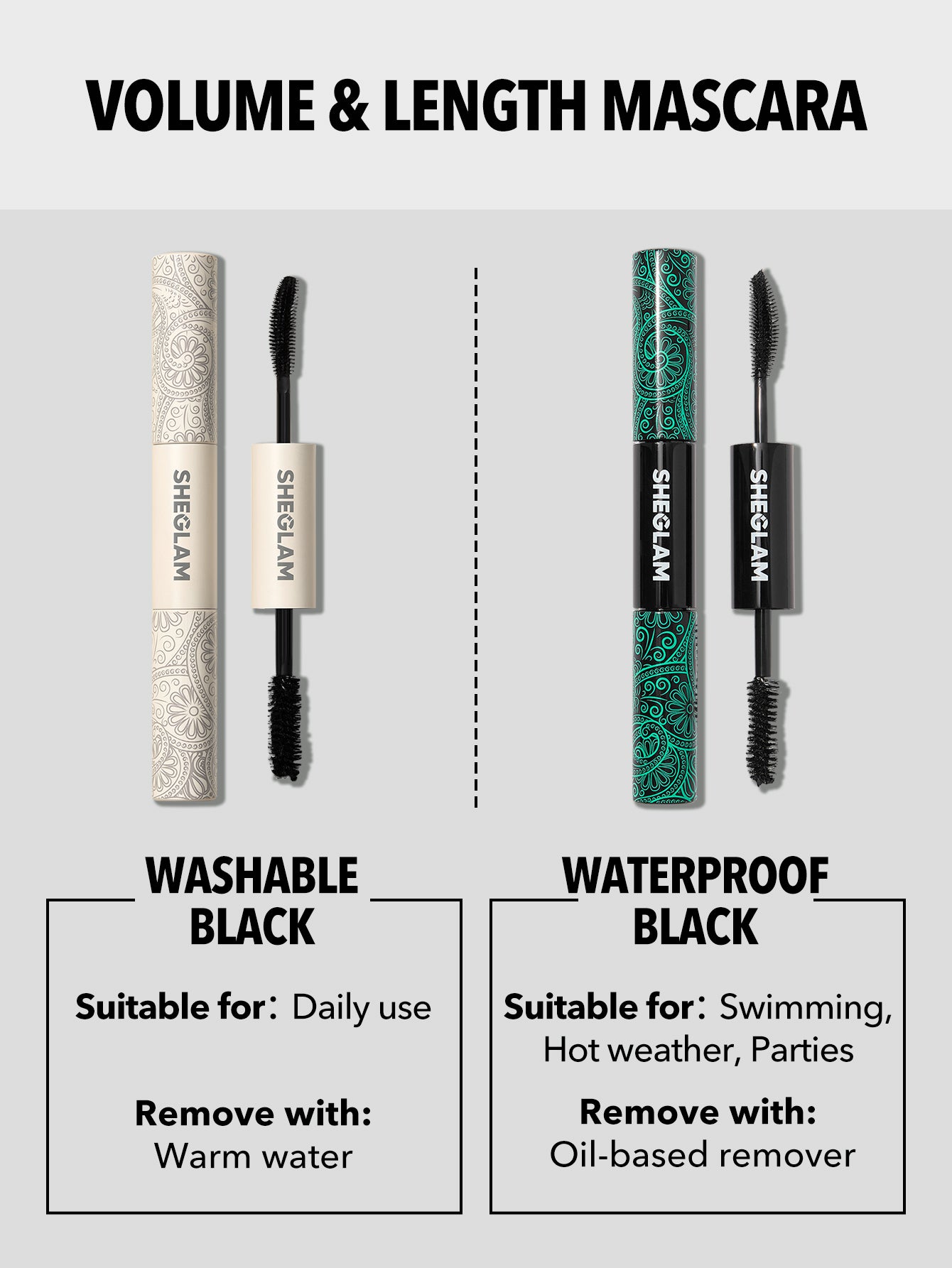 SHEGLAM - All-In-One Volume & Length Mascara Washable Black
