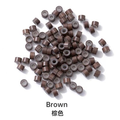 Silicon Rings - S-4530 - 1000 pcs - For Extension -Color# Brown
