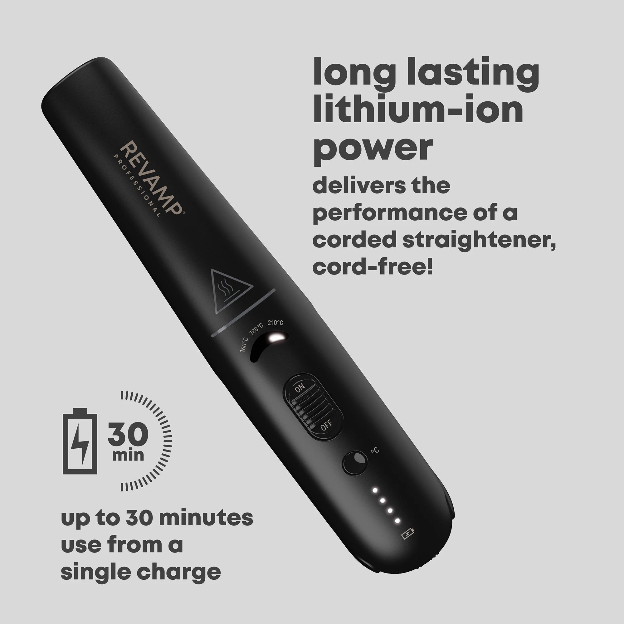 REVAMP Liberate Cordless Compact hair straightener with up to 30 minutes styling